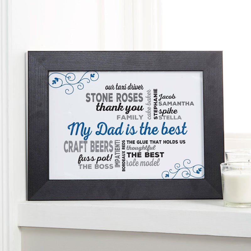 unique gift for fathers day framed word print