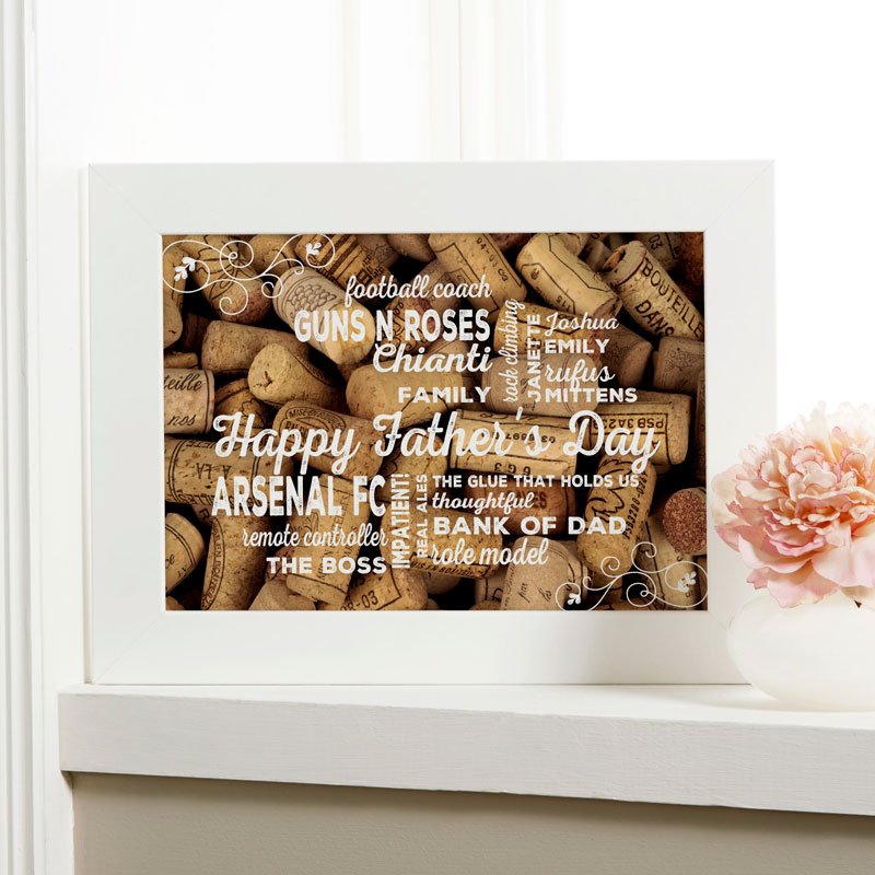 happy fathers day personalised print wine corks