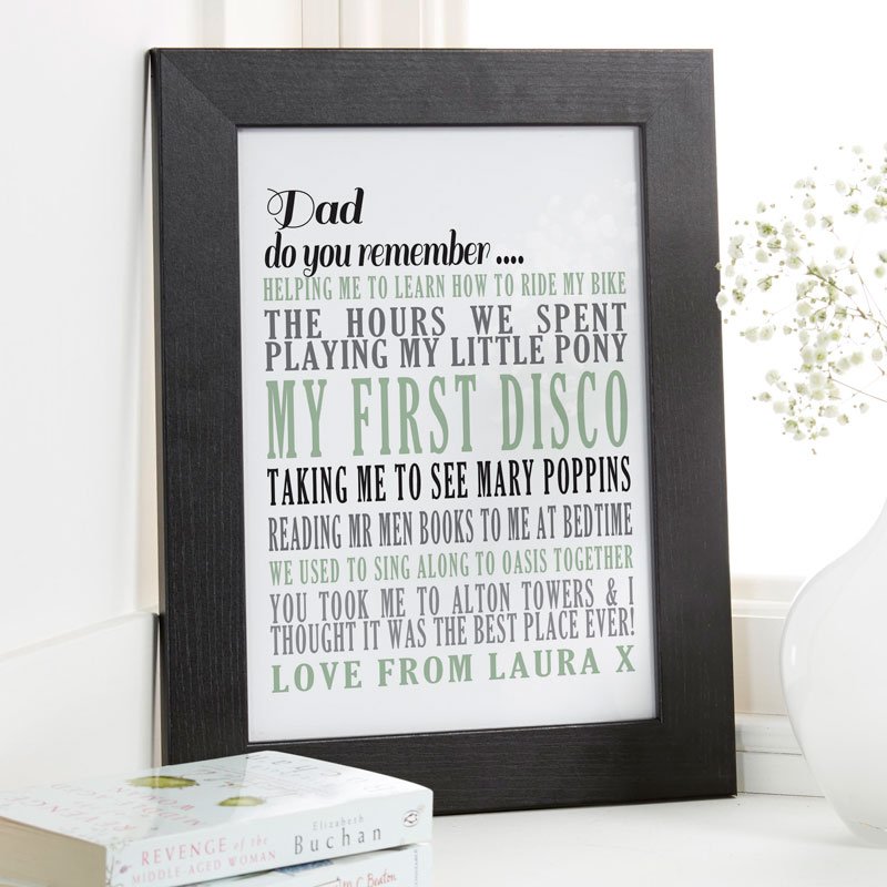 personalised fathers day present word art picture