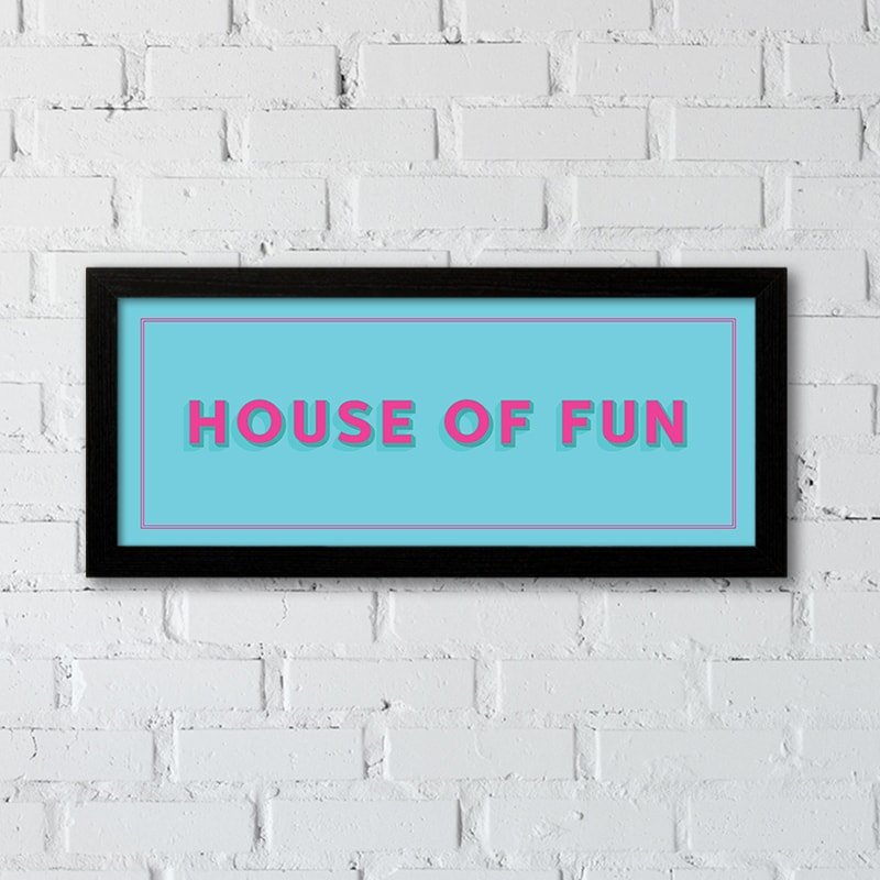 house of fun word picture framed