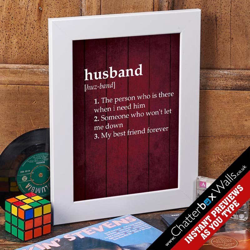 personalised husband dictionary definition print opulance