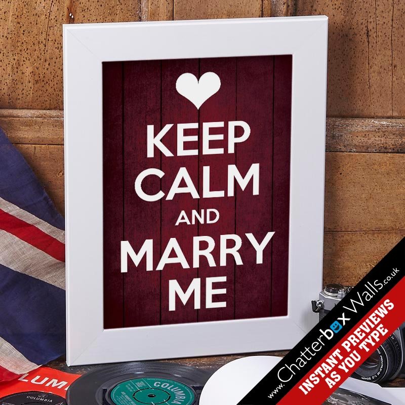 keep calm and marry me print