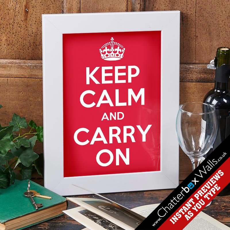 personalised keep calm and carry on framed print