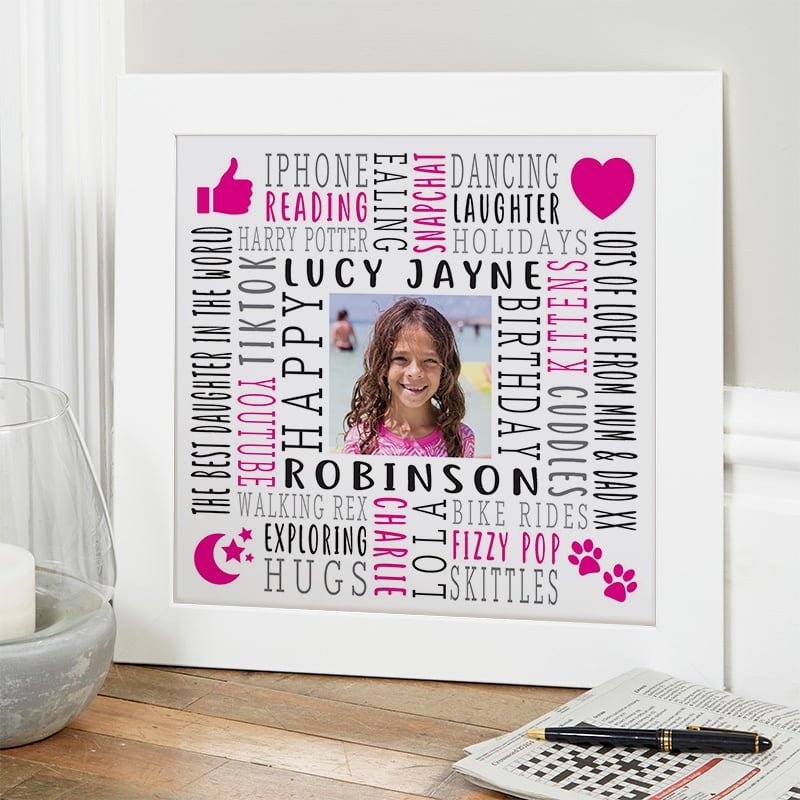 kids photo print personalised with words
