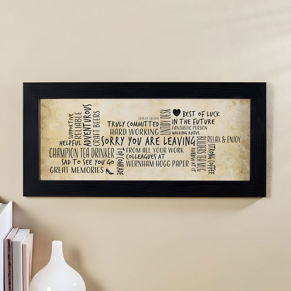 Leaving Work Gift of Personalised Word Cloud Picture Print