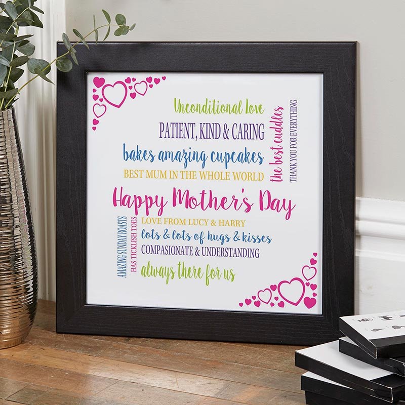 mothers day word art picture print