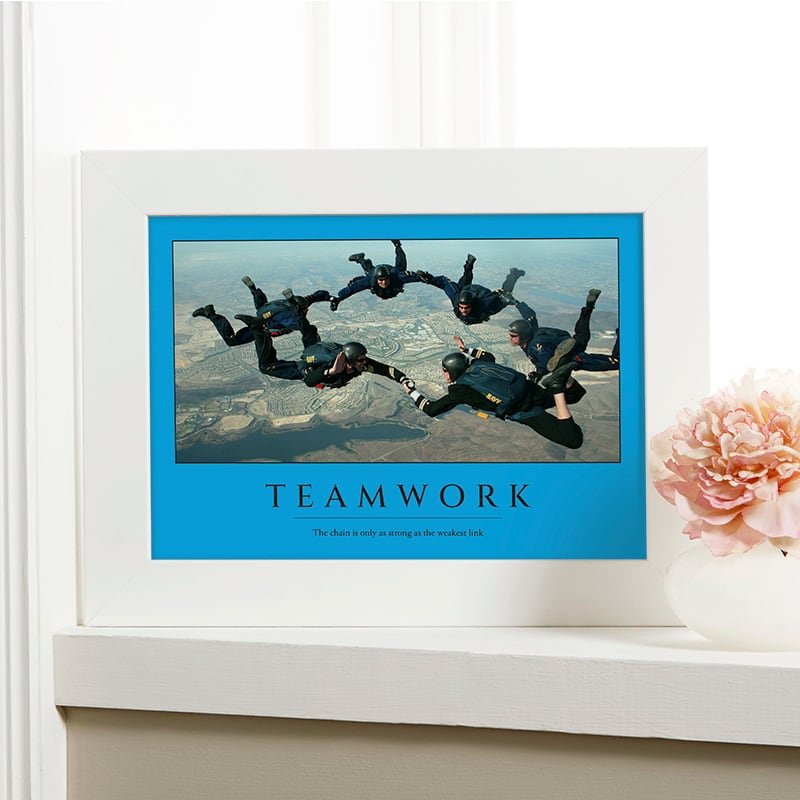motivational poster teamwork framed