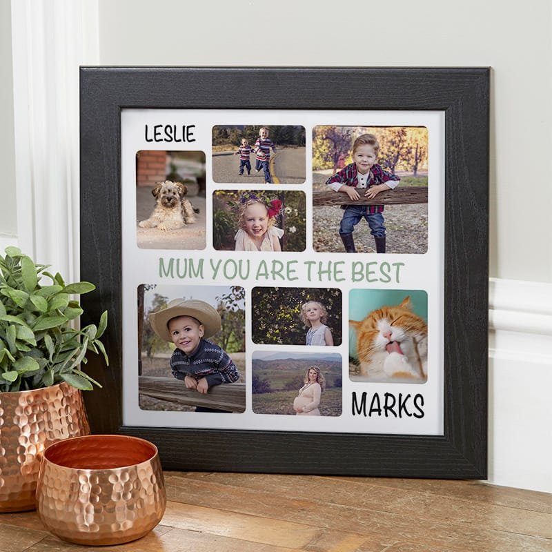 photo montage framed print with words