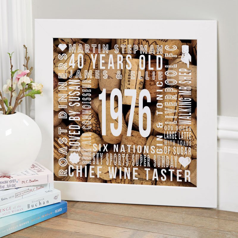 personalised wine lover gift for birthday print