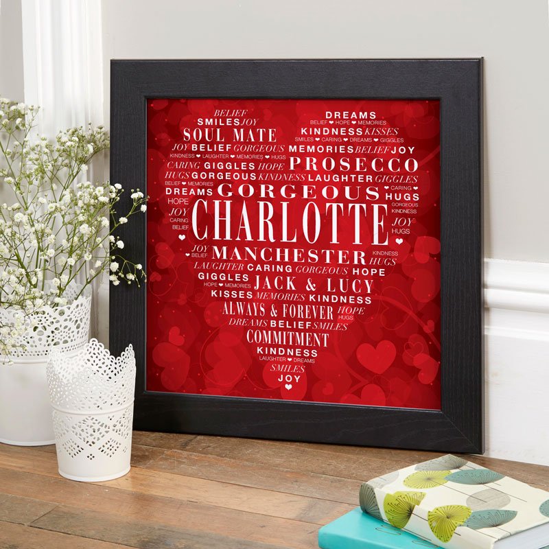 valentines day present personalised print