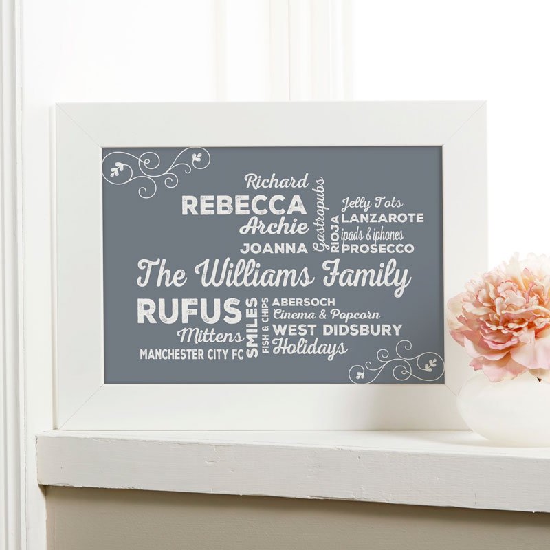 personalised print family typography