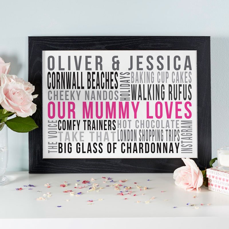 mothers day personalised typography print