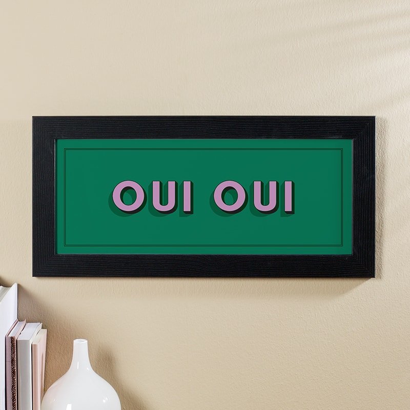 oui oui word picture framed