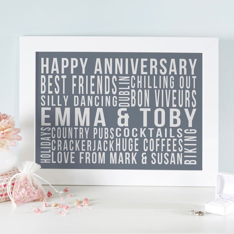 couples wedding anniversary print gift