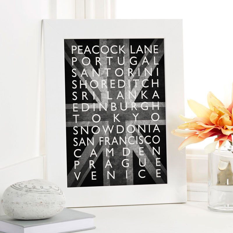 bus blind destination print personalised gift