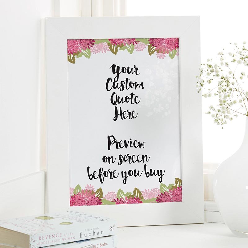 personalised quote or phase word art print