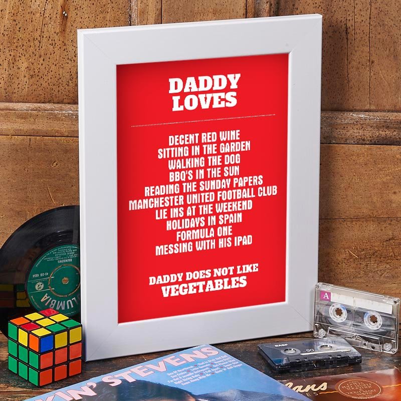 personalised daddy loves print
