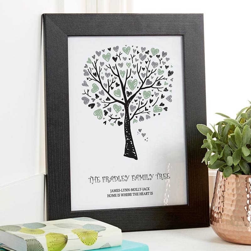 family tree gift framed personalised wall art