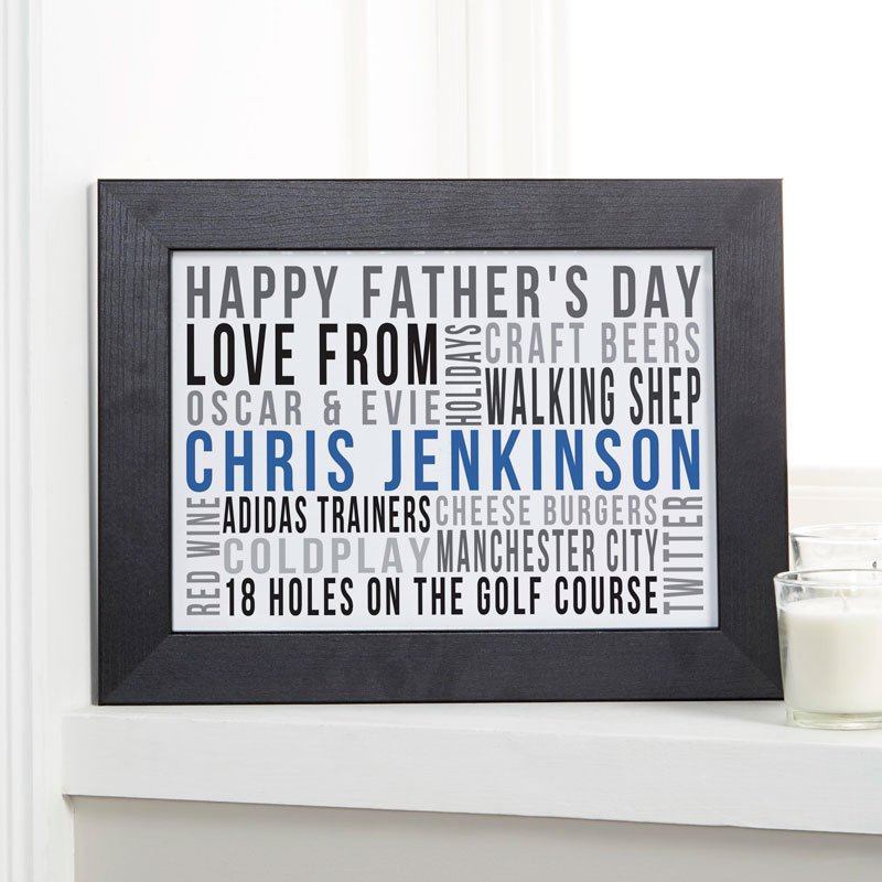 personalised fathers day gift print