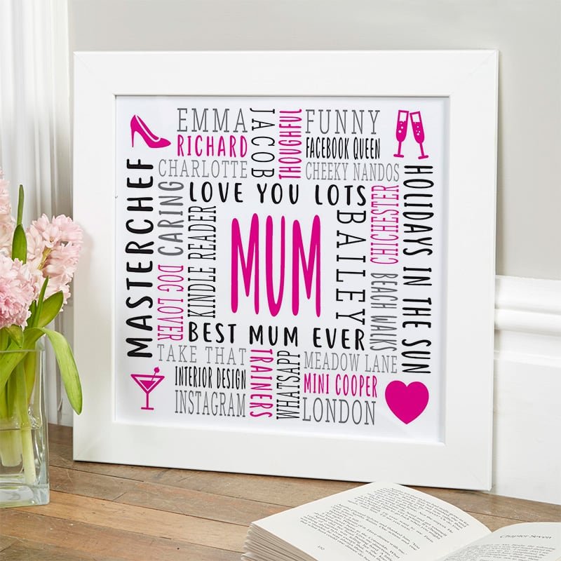personalised gift for her word picture framed