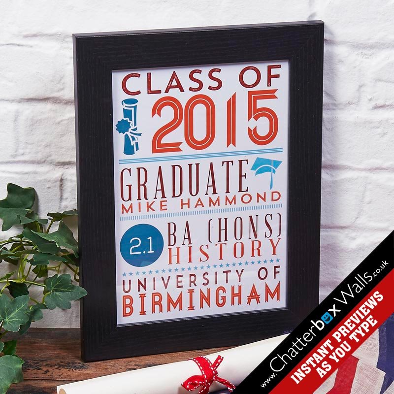 unusual graduation gift framed print