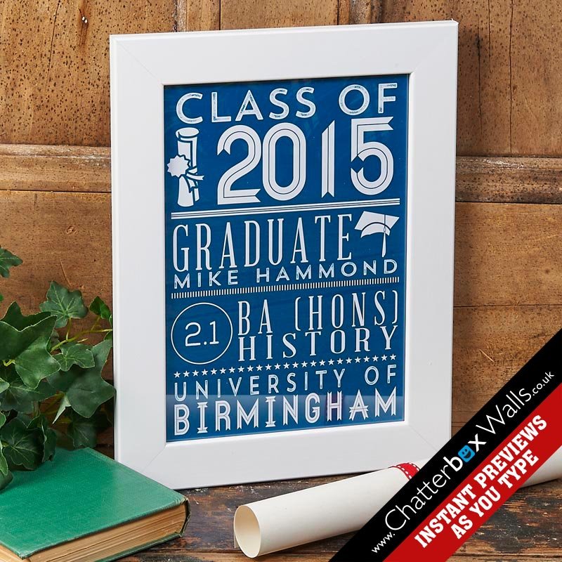 personalised graduation gift class of print