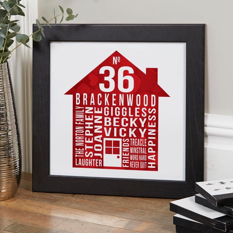 our house personalised family word art print house warming