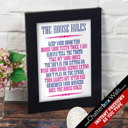 Personalised House Rules Poster Print | Chatterbox Walls