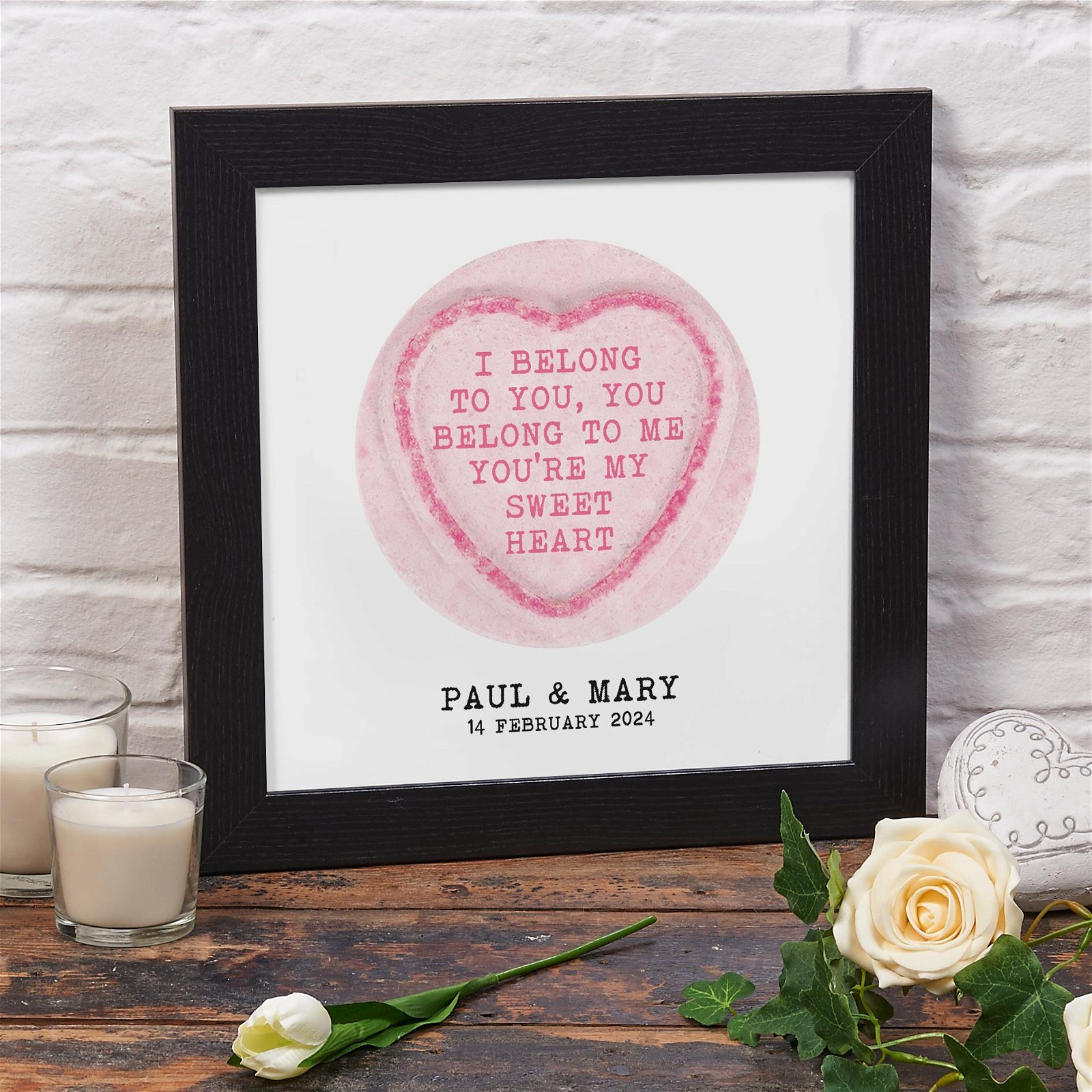 personalised love heart sweet pint gift valentines 2024