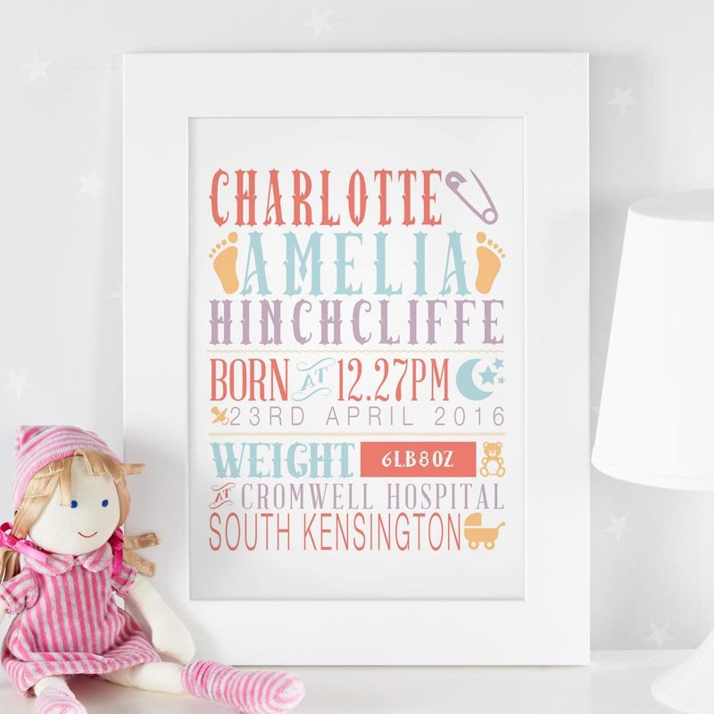 custom baby girl print for nursery wall