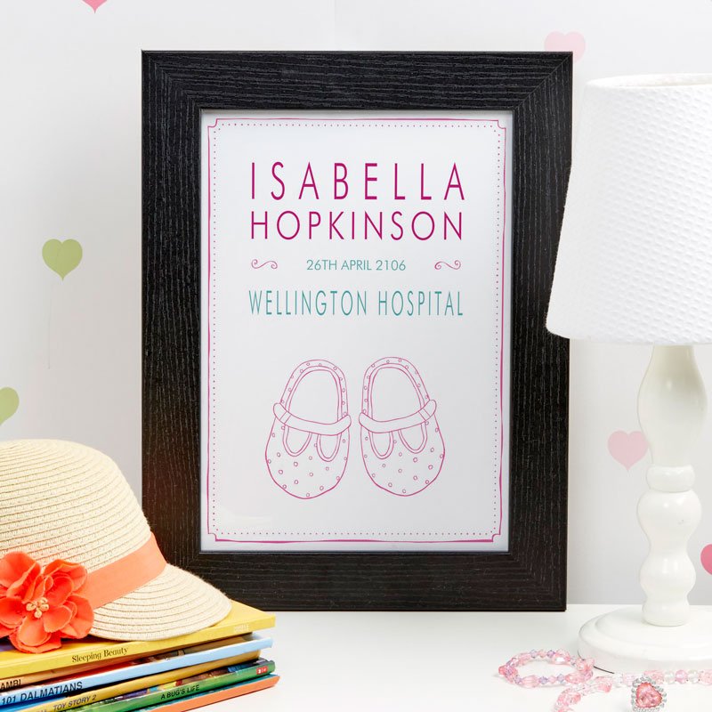 personalised new baby gift name print