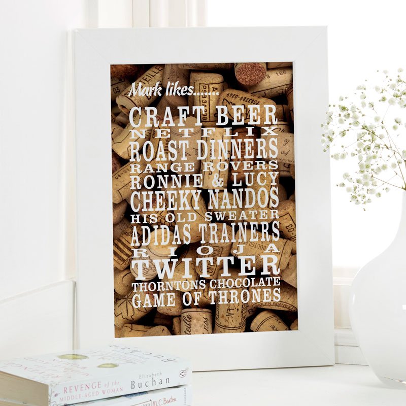 personalised word gift print for dad