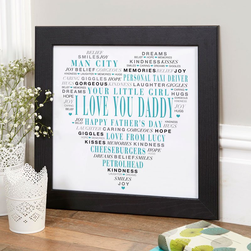 personalised typographic art print gift for fathers day