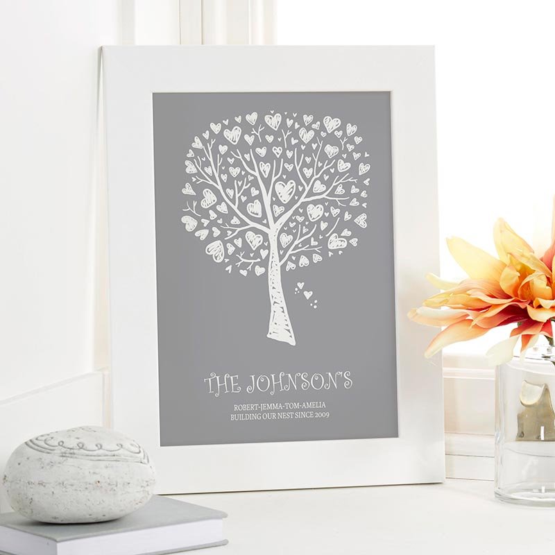 personalised print family tree framed