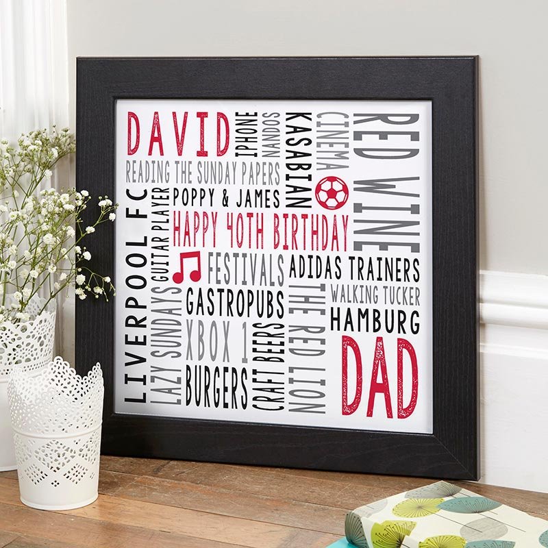 personalised print word art canvas gift