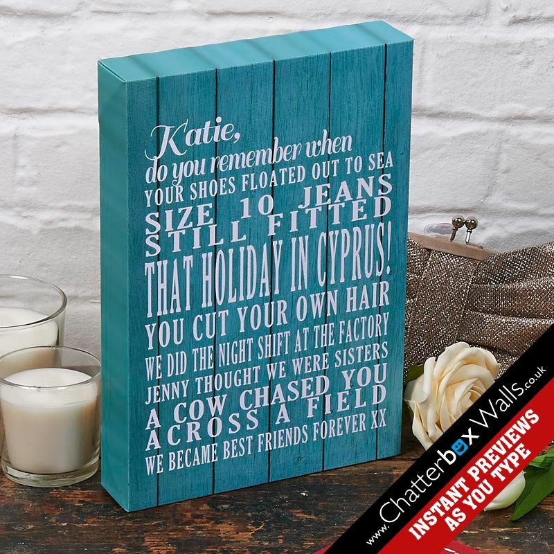notonthehighstreet personalised remember when canvas rint