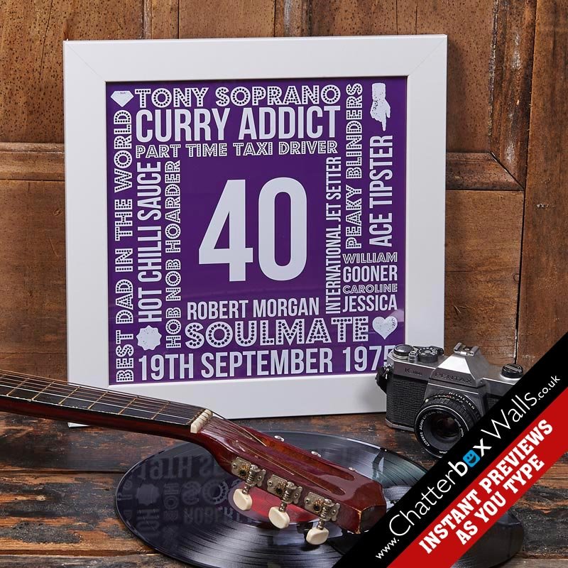 personalised gift for birthday word art