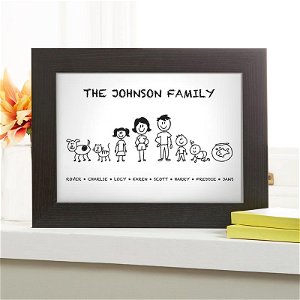 family drawing personalised print