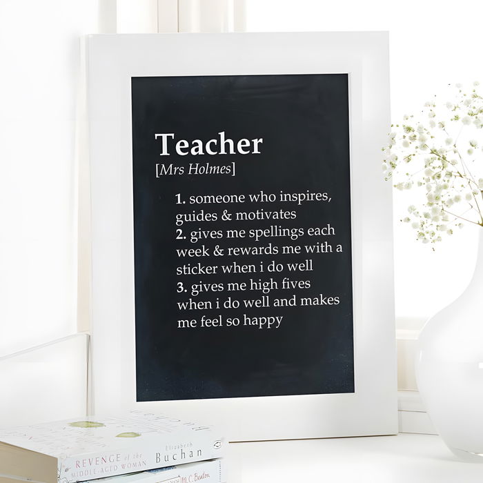 Personalised Dictionary Definition for Teacher Gift | Chatterbox Walls