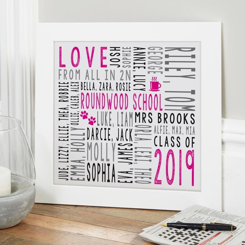 teacher gift personalised word picture