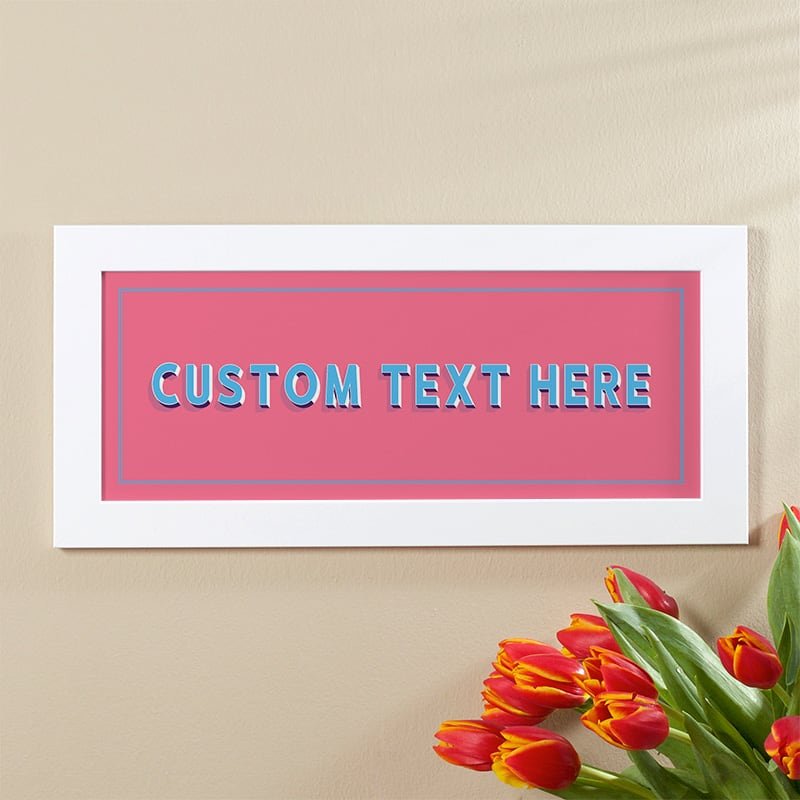 custom sign print for the home pink