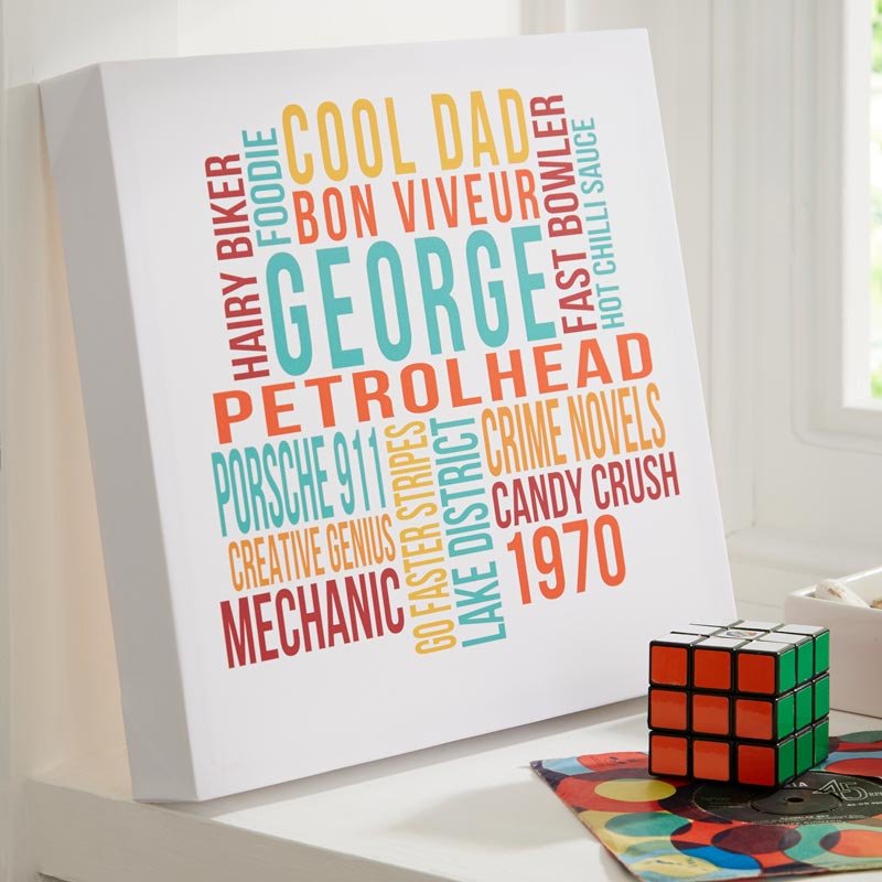 personalised canvas word picture print