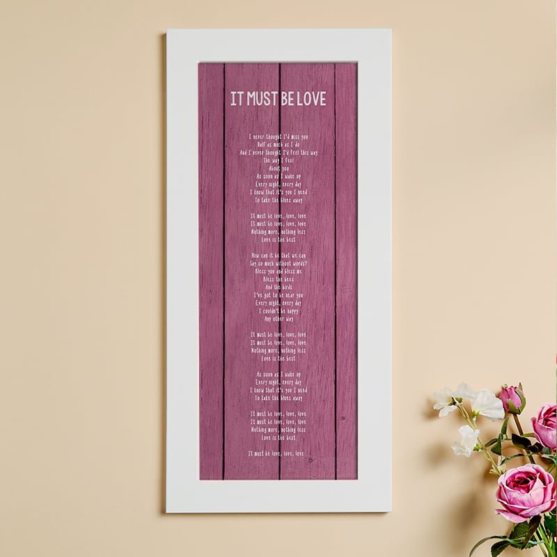 valentines gift ideas for her personalised song lyrics print
