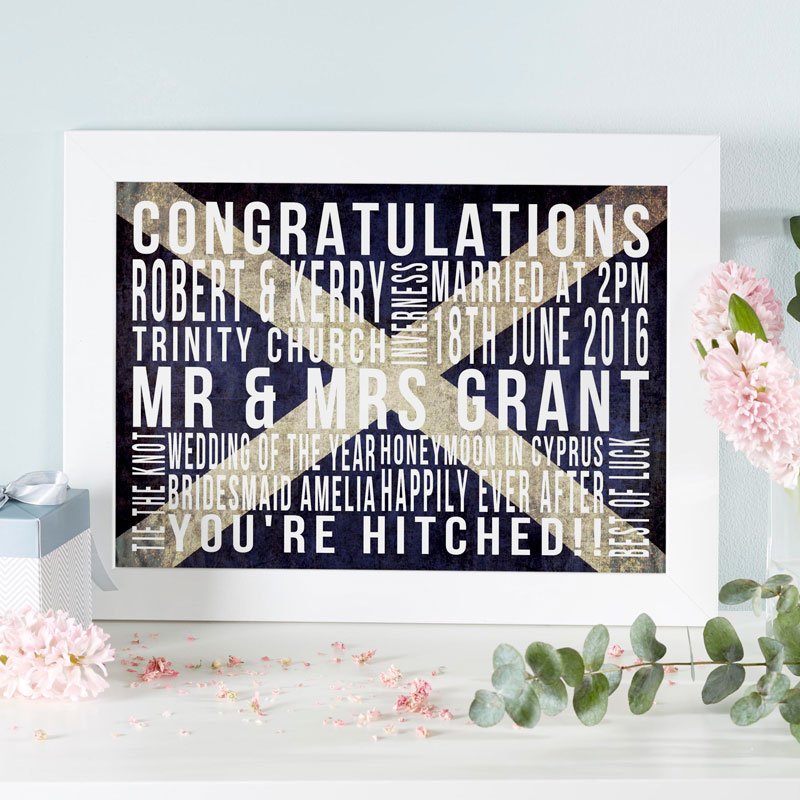 scottish personalised wedding gift print