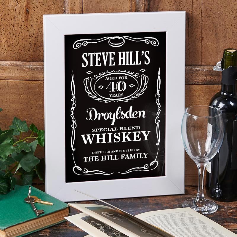 Jack & Daniels special birthday personalised print gift dad brother son word art