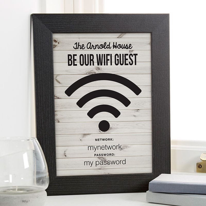 wifi sign personalised for office