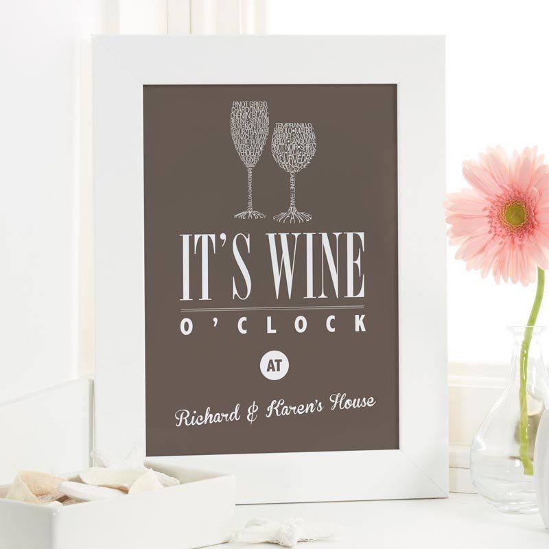wine print gift with personalised name