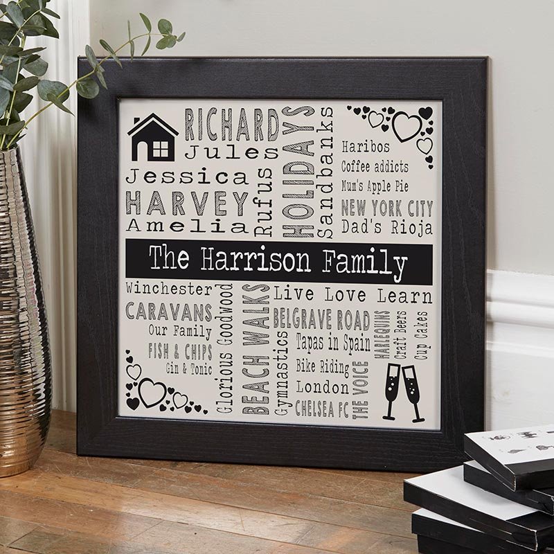 personalised word art gift of wall art