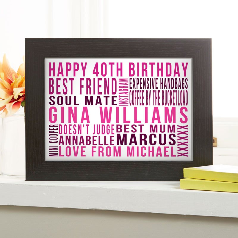 word art picture print for birthdays