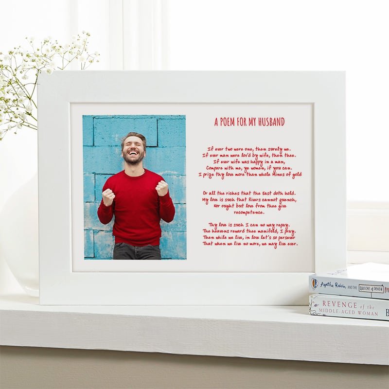 gift ideas for man custom poem with photo print